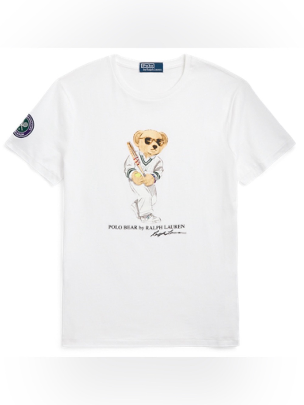 Polo Ralph Lauren Wimbledon 2024 Custom Slim Polo Bear T-Shirt Men’s XL White